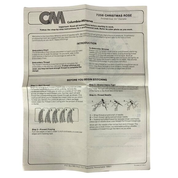 Hallmark Design Crewel Holiday Ornament Kit 7258 Christmas Rose Vtg 1979 - Picture 4 of 4